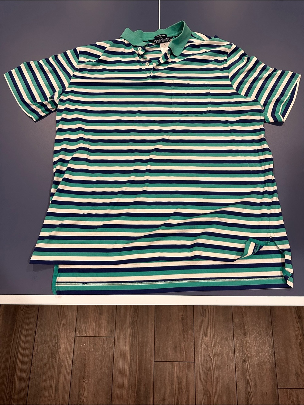 Ralph Lauren Green, Navy & White Striped Polo